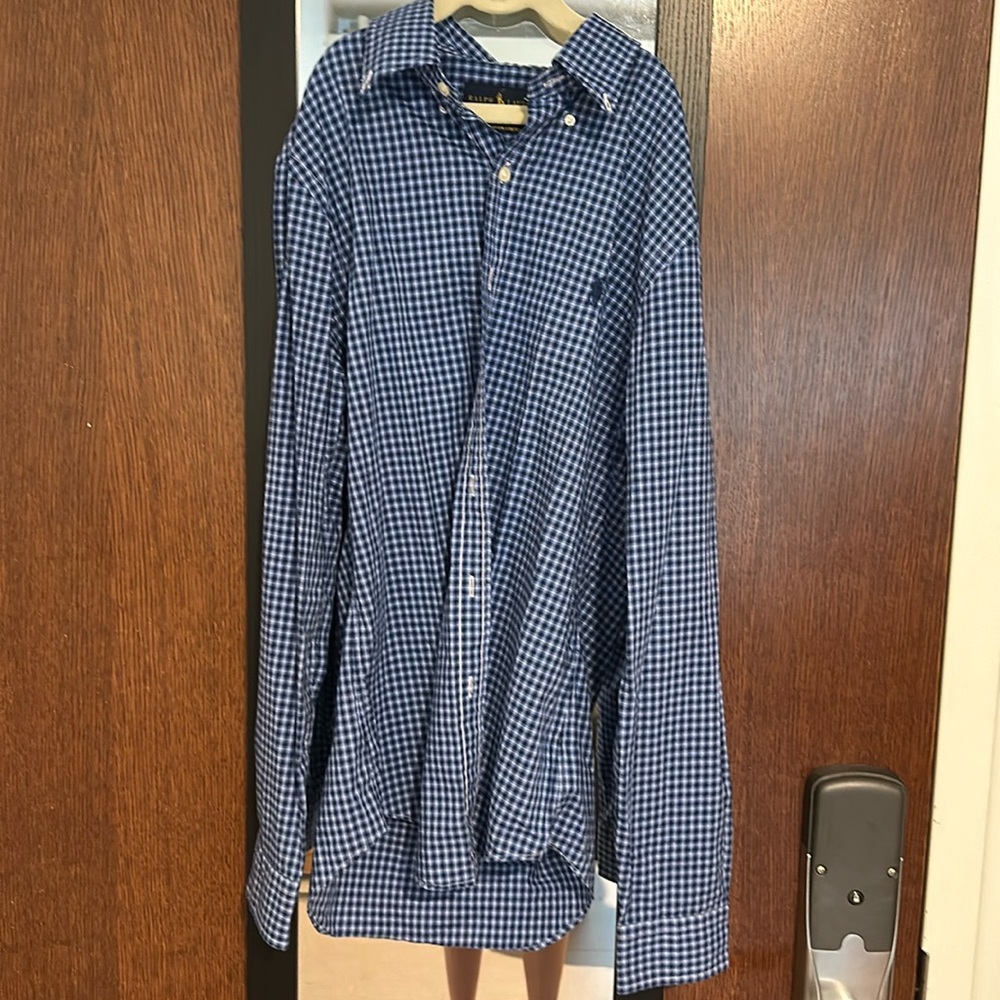 Blue plaid Ralph Lauren dress shirt